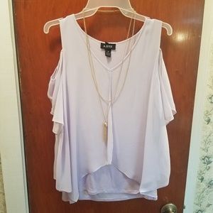 Lavender cold shoulder shirt